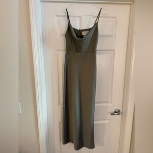 BHLDN Satin Sage Dress